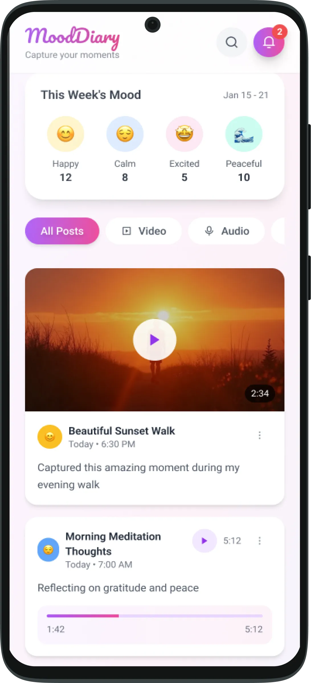 Mood Diary - AI emotion tracking application
